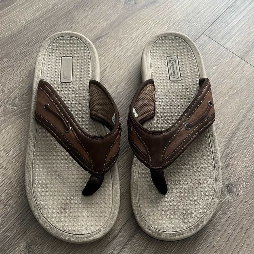 Coleman Brown and Tan Men's Flip Flop Sandals